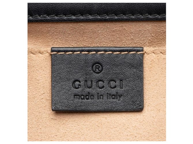 Borsa a Spalla Piccola Gucci GG Supreme Bee Padlock Marrone Beige - vista 8