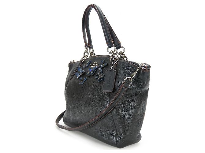 Borsa in pelle 2 in 1 Coach F59354 Nero - vista 2