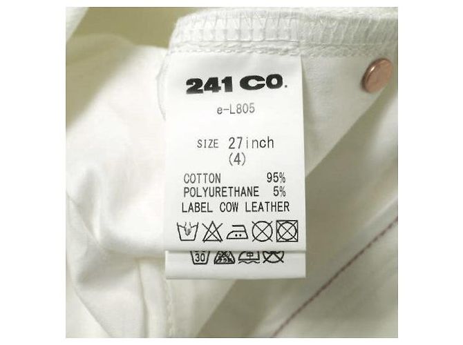Autre Marque JEANS e-L805 Pantalones de mezclilla elástica de algodón Blanco - vista 7