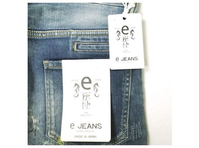 Autre Marque Pantalones de denim stretch slim de algodón Azul Azul oscuro - vista 3
