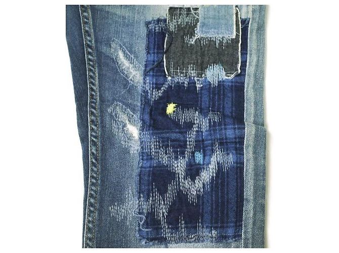 Autre Marque Pantalones de denim stretch slim de algodón Azul Azul oscuro - vista 6