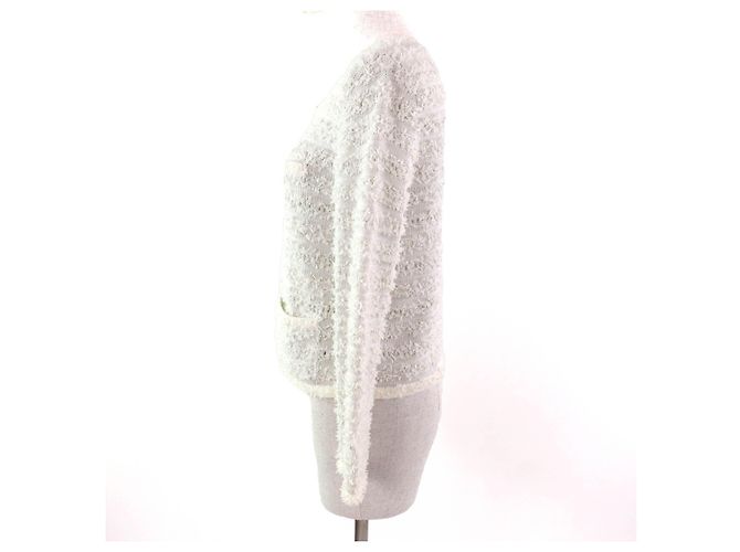 Autre Marque Cárdigan de algodón tweed con cinta FOXEY Blanco - vista 2