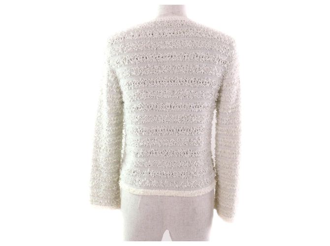 Autre Marque Cárdigan de algodón tweed con cinta FOXEY Blanco - vista 3