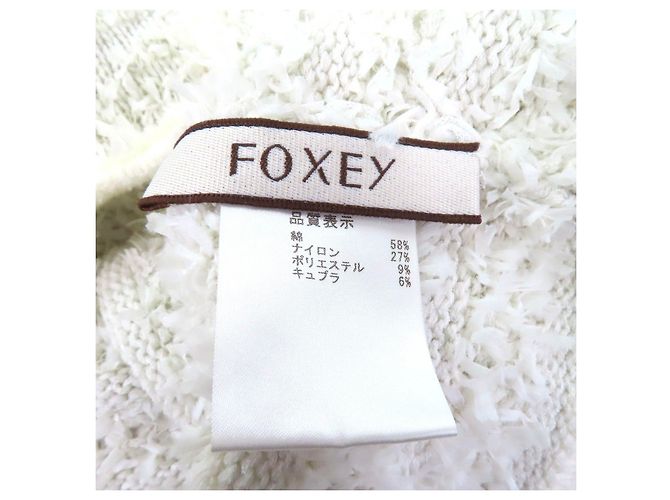 Autre Marque Cárdigan de algodón tweed con cinta FOXEY Blanco - vista 6