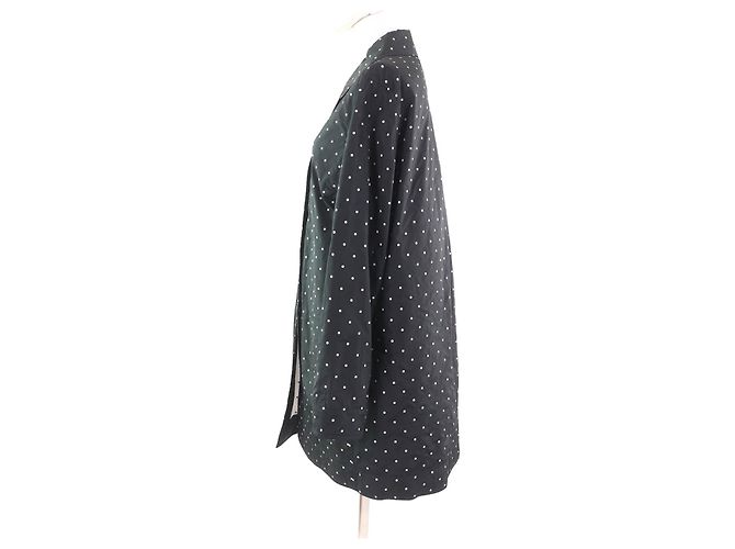 Autre Marque MooRER Dot Pattern Polyester Coat Black - view 2