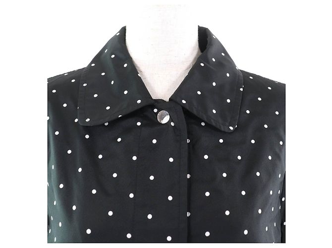 Autre Marque MooRER Dot Pattern Polyester Coat Black - view 4