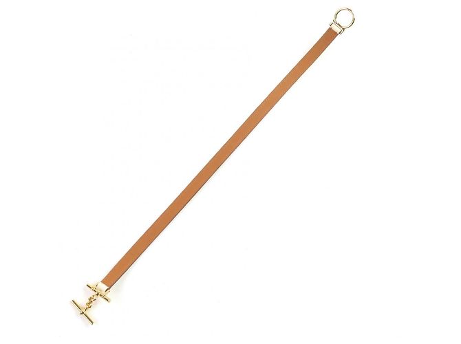 Bracciale in pelle Swift Double Tour Croisier Hermès Taglia 17 Beige - vista 8