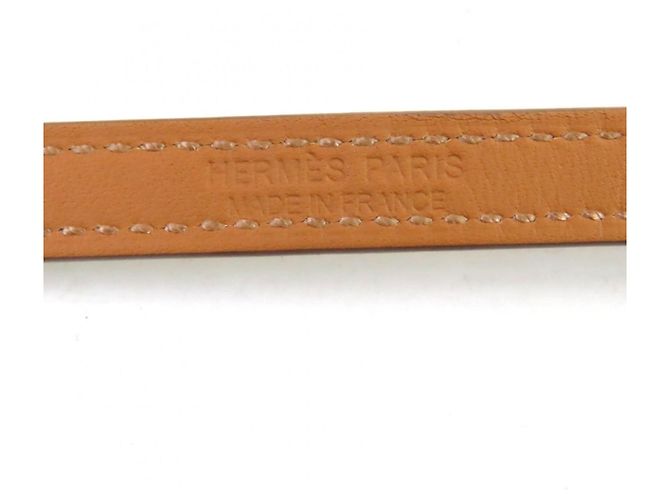 Bracciale in pelle Swift Double Tour Croisier Hermès Taglia 17 Beige - vista 9