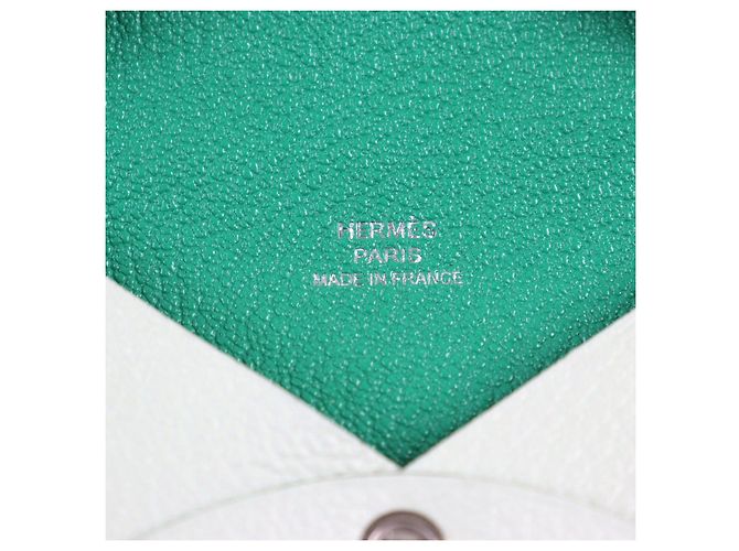 Monedero Calvi Verso de Chèvre de Hermès Verde - vista 7
