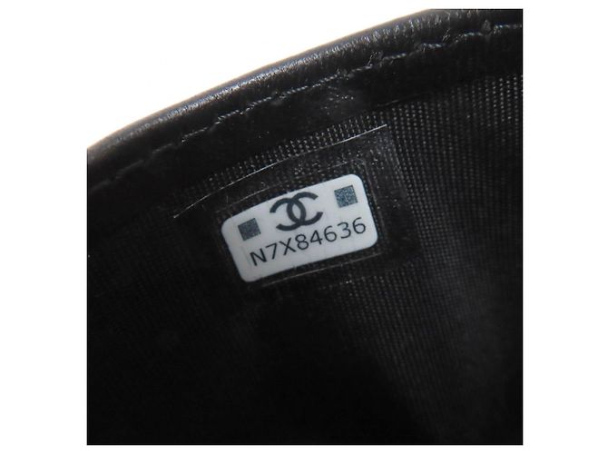 Timeless Tarjetero Chanel Matrasse COCO Mark de piel de cordero Negro - vista 10