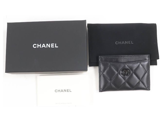 Timeless Tarjetero Chanel Matrasse COCO Mark de piel de cordero Negro - vista 2