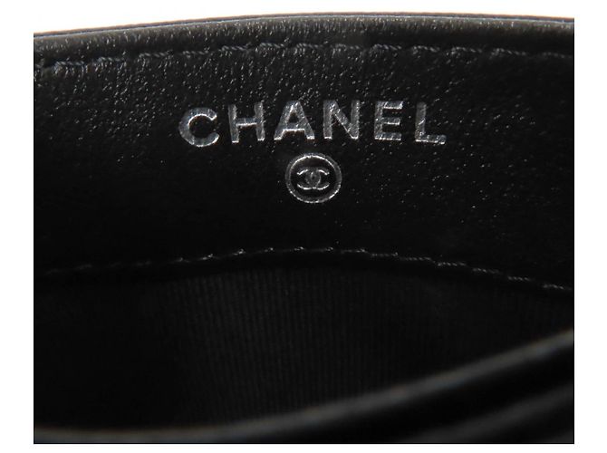 Timeless Tarjetero Chanel Matrasse COCO Mark de piel de cordero Negro - vista 8