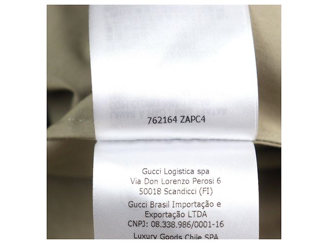 Camisa de algodón con logo bordado Gucci de manga larga Verde Caqui - vista 13
