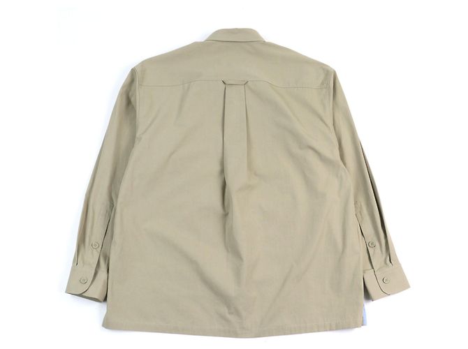 Camisa de algodón con logo bordado Gucci de manga larga Verde Caqui - vista 3