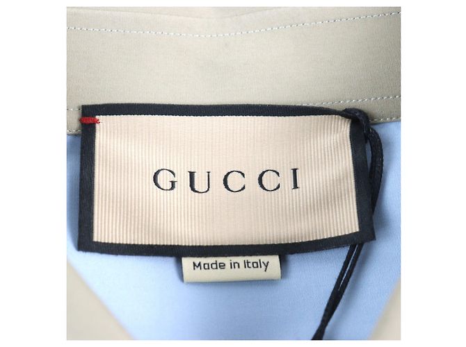 Camisa de algodón con logo bordado Gucci de manga larga Verde Caqui - vista 9