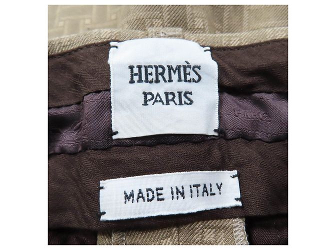 Bermuda de algodão jacquard mosaico H da Hermès Marrom - vista 7