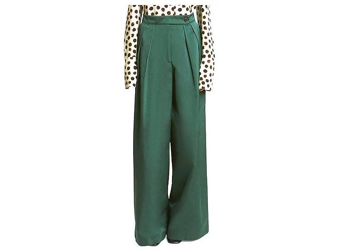 Autre Marque Pantaloni in Cupro e Cotone PAMPLONA di Dries Van Noten Verde - vista 3