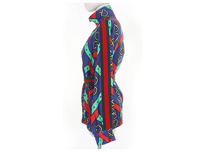 Chaqueta de seda Gucci Horsebit GG Marmont Multicolor - vista 2