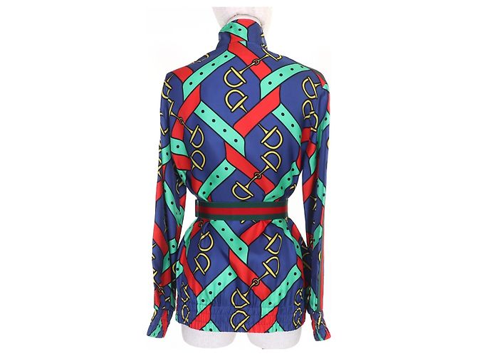 Chaqueta de seda Gucci Horsebit GG Marmont Multicolor - vista 3