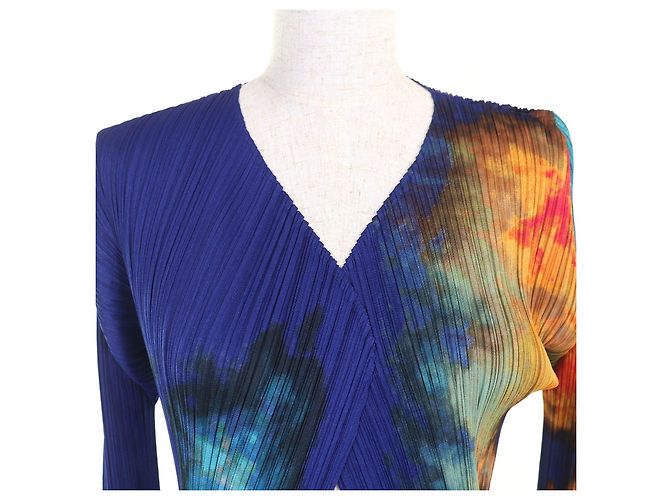 Issey Miyake POLYESTER-SET PP61-JO506/PP61-JG503 PLEATS PLEASE Blau Mehrfarben - Ansicht 4