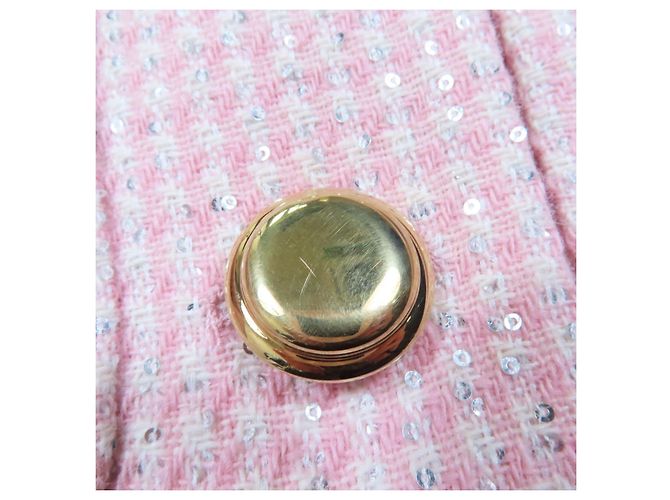 Miu Miu MiuMiu Cropped sequined tweed Virgin wool Jacket Pink - view 14
