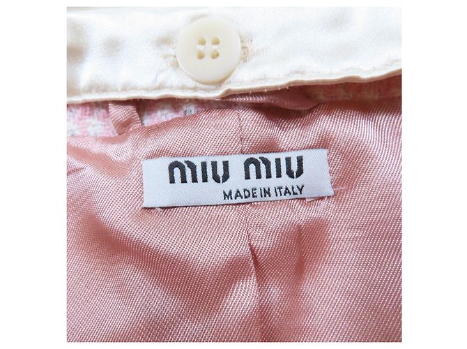 Miu Miu MiuMiu Cropped sequined tweed Virgin wool Jacket Pink - view 8