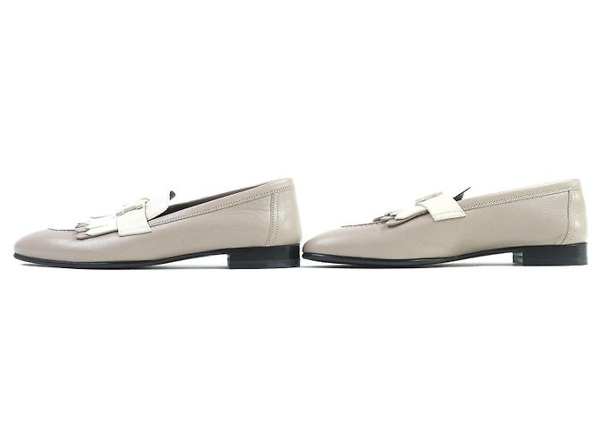 Mocassini in pelle con logo H di Hermès Beige - vista 3