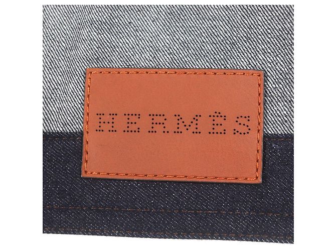 Hermès Chaqueta de mezclilla de algodón Hermes Ancon au Carre Azul - vista 10