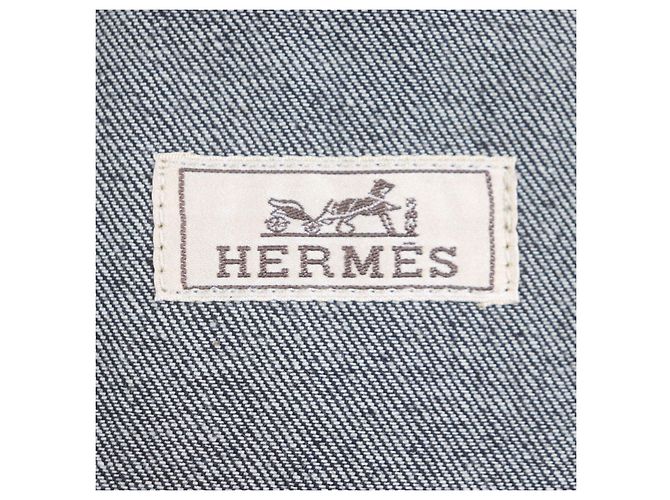 Hermès Chaqueta de mezclilla de algodón Hermes Ancon au Carre Azul - vista 11