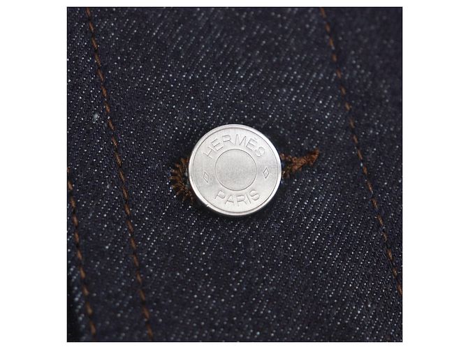 Hermès Chaqueta de mezclilla de algodón Hermes Ancon au Carre Azul - vista 5