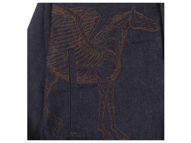 Hermès Chaqueta de mezclilla de algodón Hermes Ancon au Carre Azul - vista 6