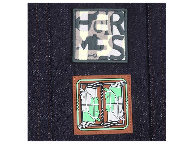 Hermès Chaqueta de mezclilla de algodón Hermes Ancon au Carre Azul - vista 8