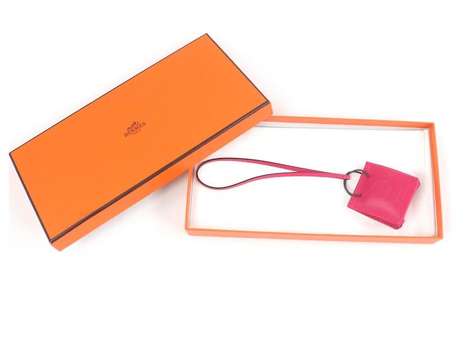 Portachiavi Sacchetto Arancione Hermès Rosa - vista 2