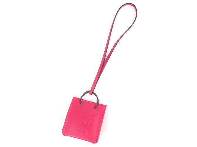 Portachiavi Sacchetto Arancione Hermès Rosa - vista 3