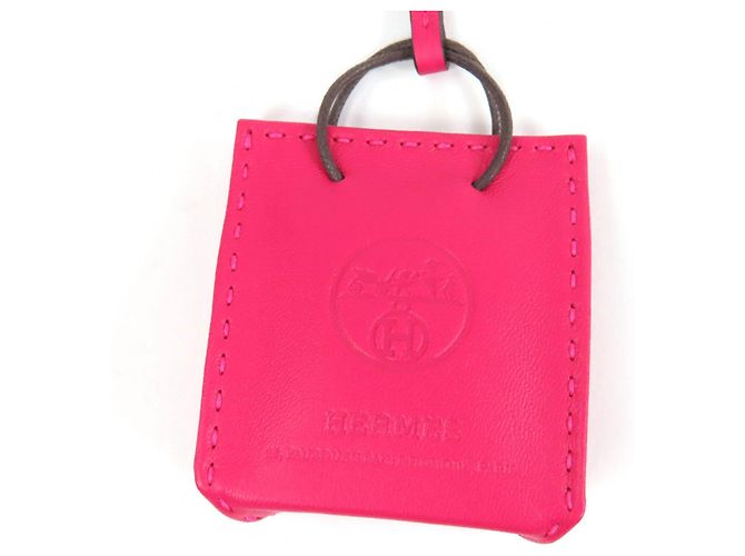 Portachiavi Sacchetto Arancione Hermès Rosa - vista 6