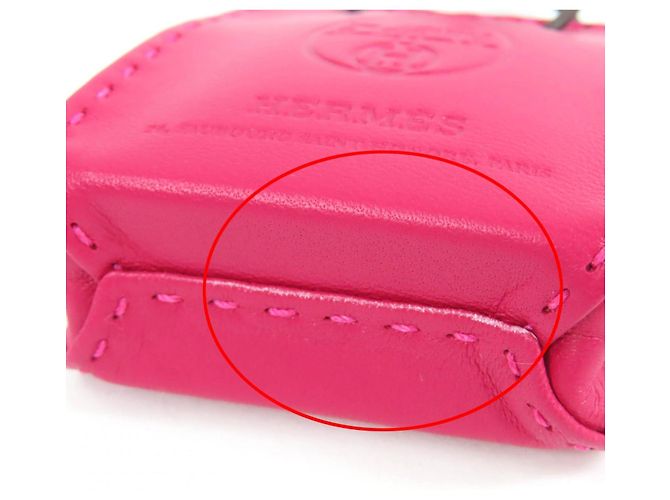 Portachiavi Sacchetto Arancione Hermès Rosa - vista 9