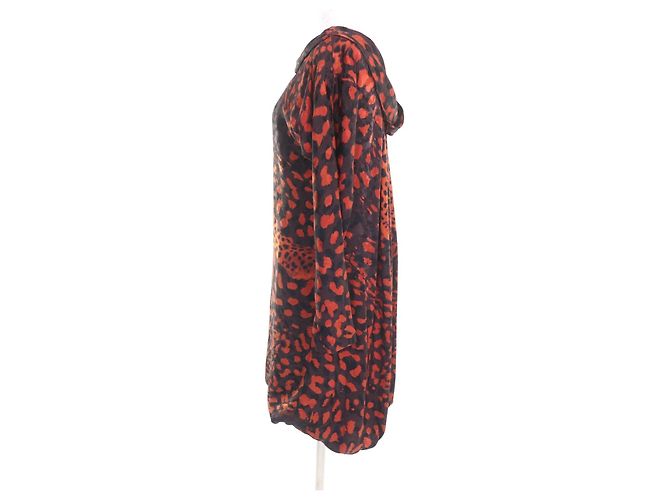 Hermès Vestido de seda Hermes Negro Naranja - vista 2
