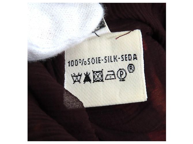 Hermès Vestido de seda Hermes Negro Naranja - vista 8