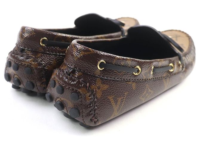 Scarpe da guida in pelle Gloria Lyne di Louis Vuitton Marrone Bronzo - vista 3