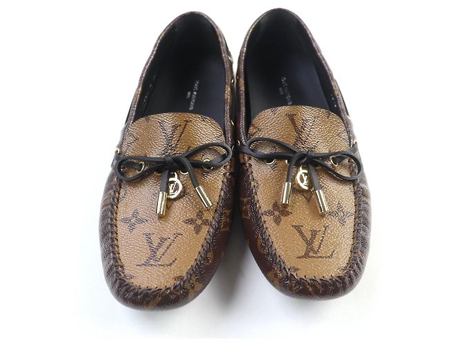 Scarpe da guida in pelle Gloria Lyne di Louis Vuitton Marrone Bronzo - vista 4