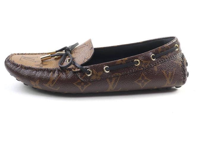Scarpe da guida in pelle Gloria Lyne di Louis Vuitton Marrone Bronzo - vista 5