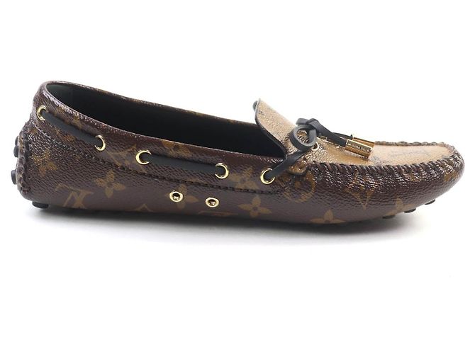 Scarpe da guida in pelle Gloria Lyne di Louis Vuitton Marrone Bronzo - vista 6