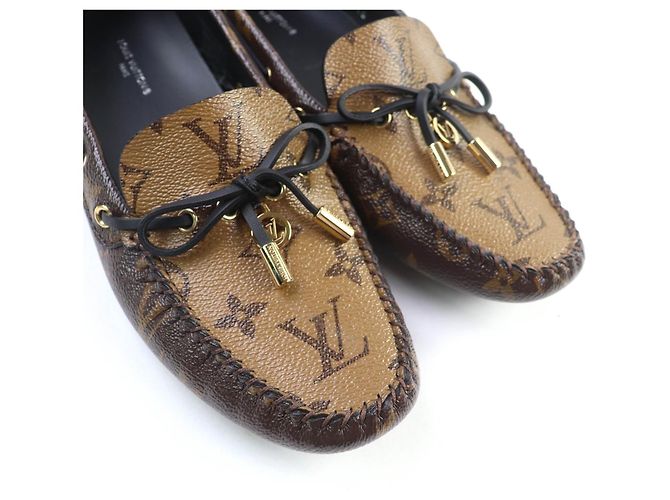 Scarpe da guida in pelle Gloria Lyne di Louis Vuitton Marrone Bronzo - vista 8