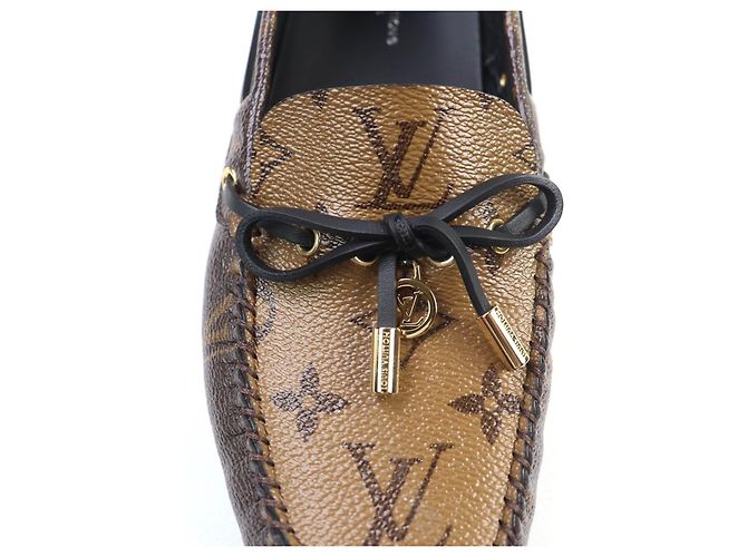 Scarpe da guida in pelle Gloria Lyne di Louis Vuitton Marrone Bronzo - vista 9