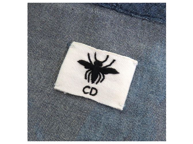 Camicia a maniche lunghe con ricamo di ape Christian Dior Blu Blu navy - vista 7