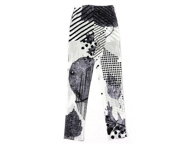 Issey Miyake Hose PLEATS PLEASE PP41-JF772 Schwarz Weiß - Ansicht 2