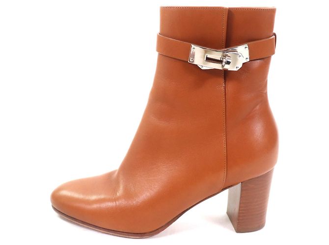 Hermès Saint Germain Kelly Metall-Leder Stiefel Braun - Ansicht 4