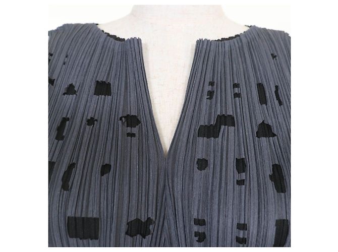 Issey Miyake Camiseta PLEATS PLEASE Cuerpo Principal Sin Mangas Castaño Negro - vista 4