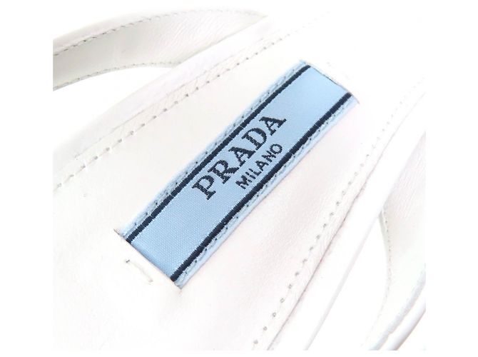 Sapatos de couro com tira de logo triangular Prada Vermelho - vista 10