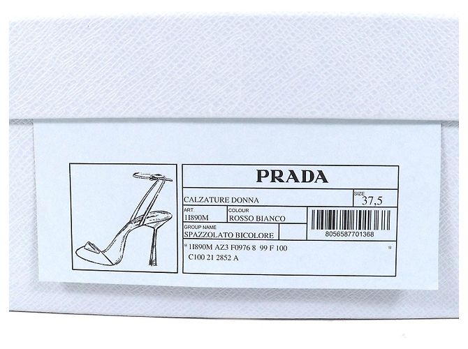 Sapatos de couro com tira de logo triangular Prada Vermelho - vista 12